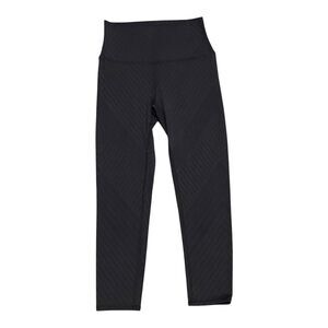 ALO Yoga Size XS Black Striped Crop Airbrush Leggings